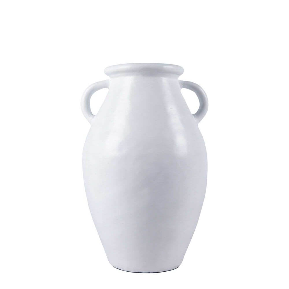 Tall White Terracotta Vase