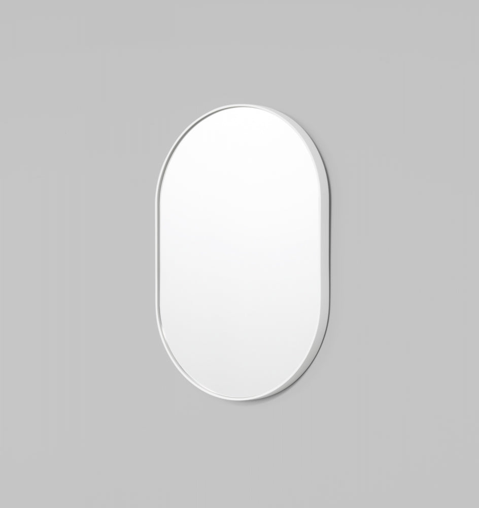 Bjorn Oval Bright White Rim Mirror - PRE ORDER