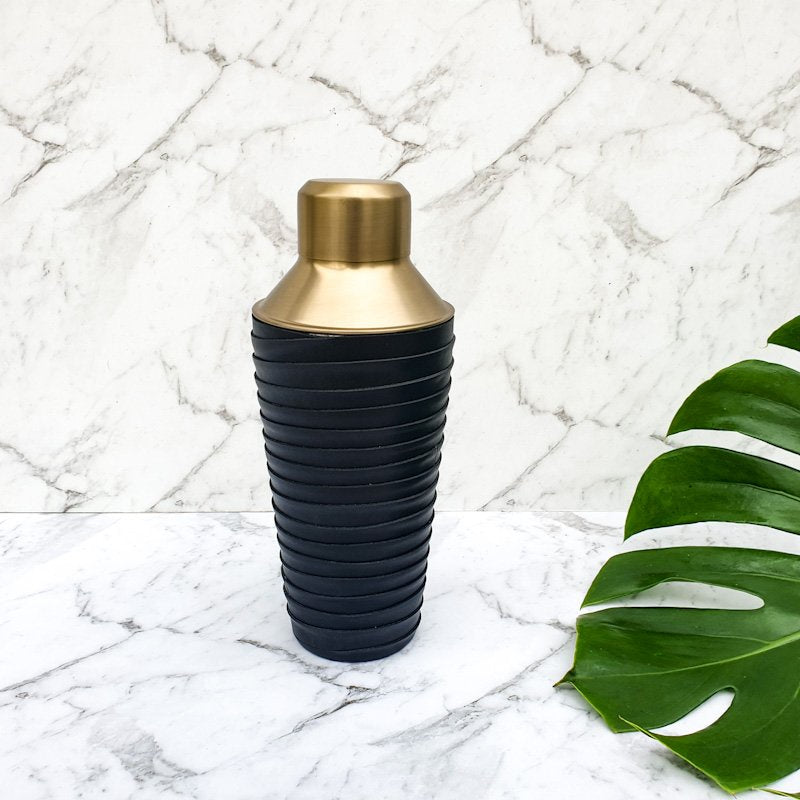 Leather and Brass Cocktail Shaker