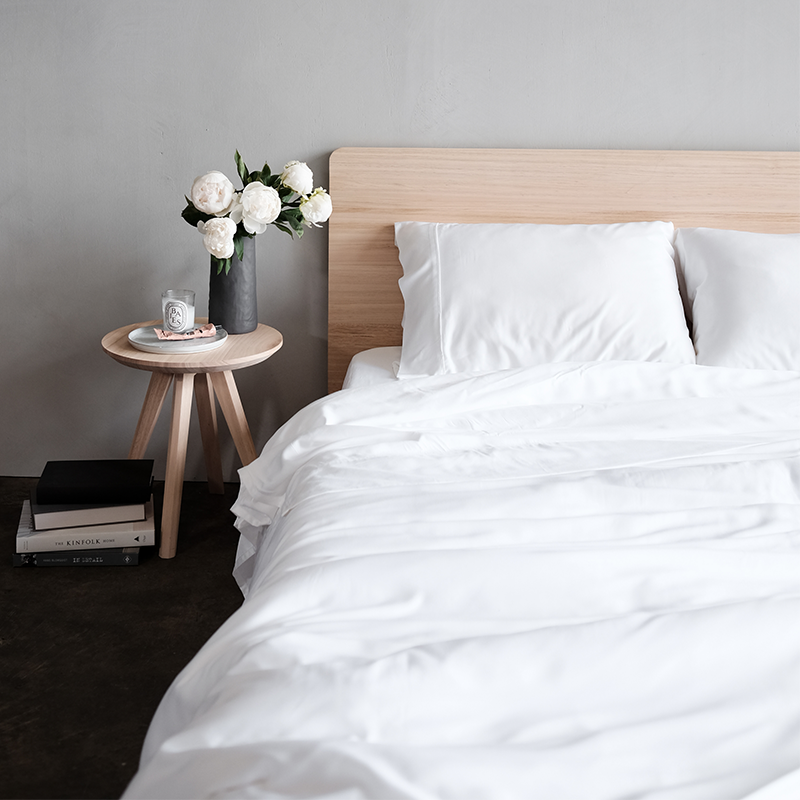 White Organic Bamboo Quilt Cover Set