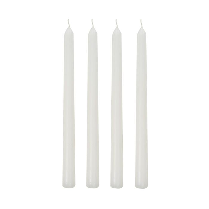 White Tapered Dinner Candle set of 4