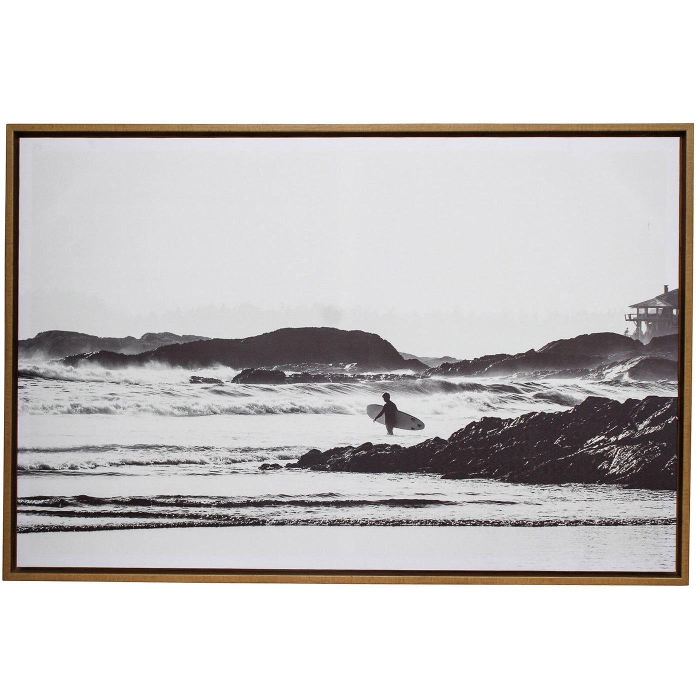 Lone Surfer Framed Canvas 60 x 90cm