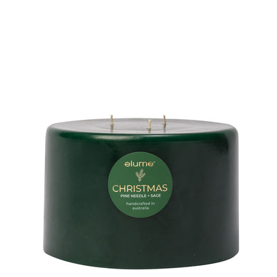 Christmas Pine Needle & Sage Pillar Candle