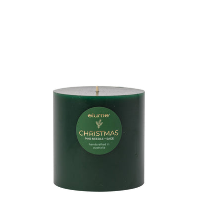 Christmas Pine Needle & Sage Pillar Candle