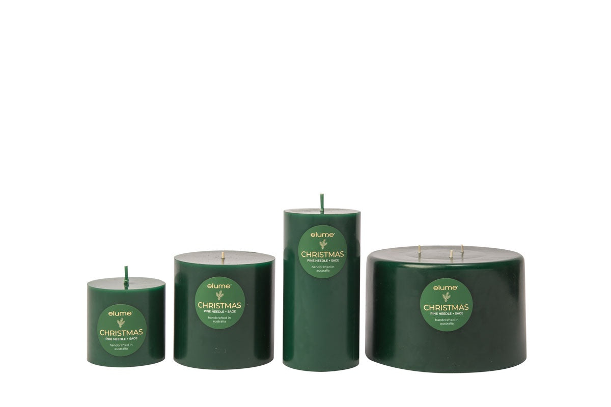 Christmas Pine Needle & Sage Pillar Candle