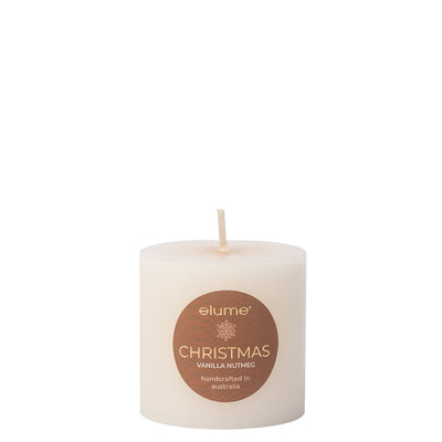 Christmas Vanilla Nutmeg Pillar Candle