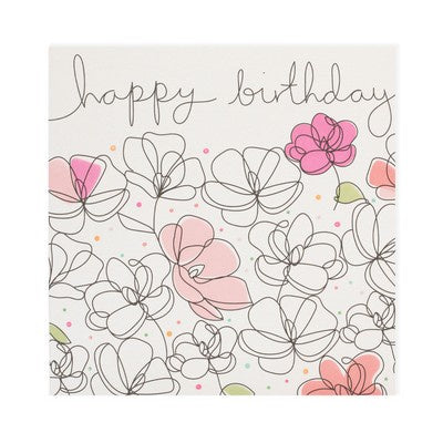 Happy Birthday-Flowers Greeting Card