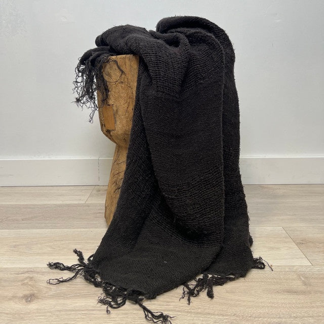 Clover Linen Throw - Charcoal 130 x 190cm