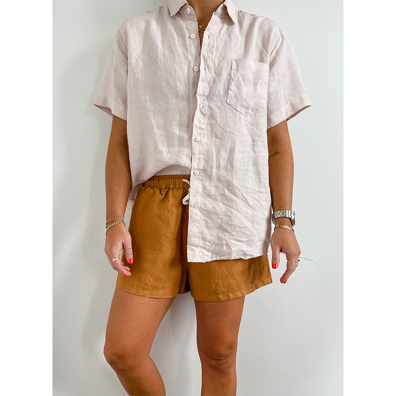 Clay French Linen Shorts