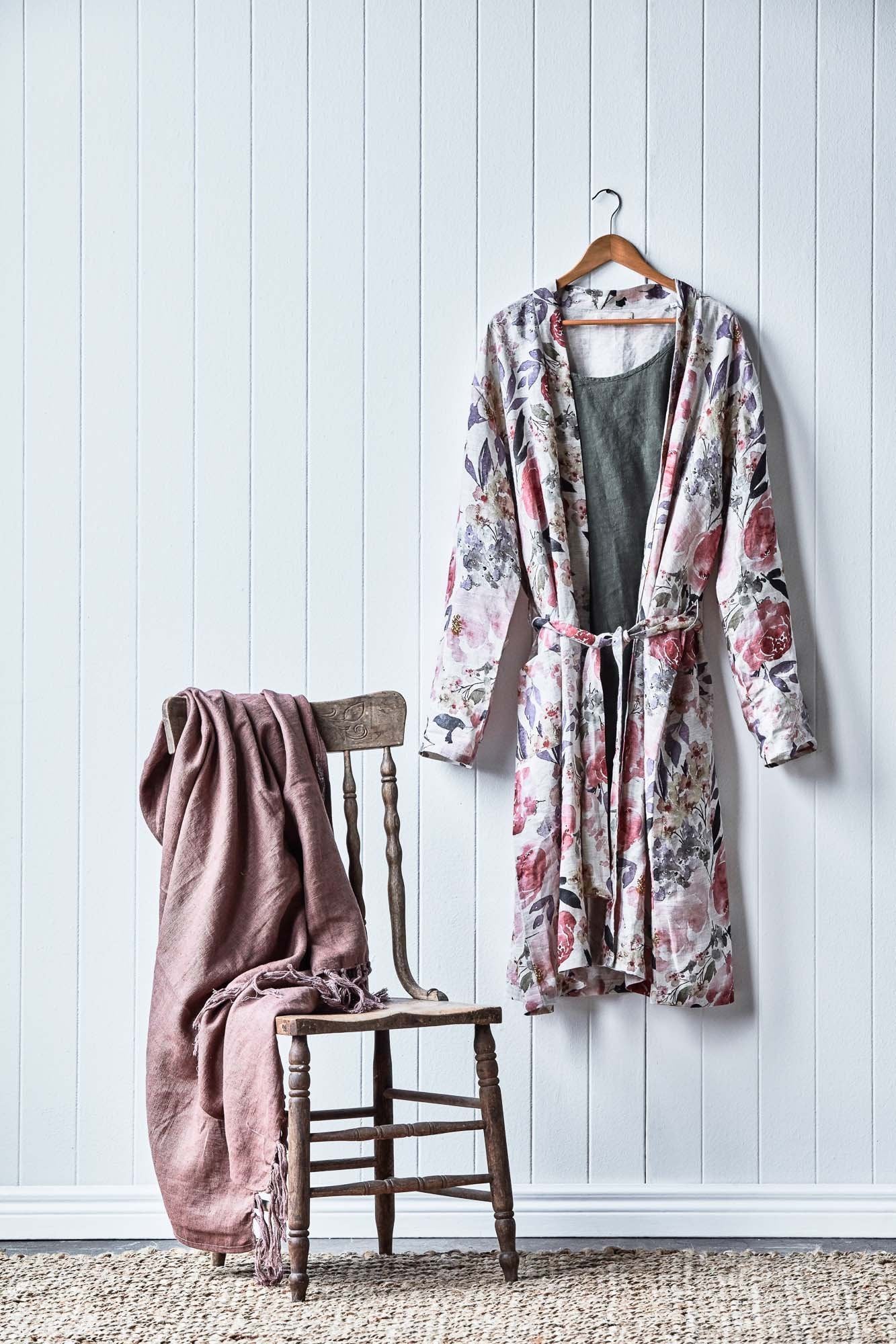 The Posy Linen Kimono - Floral Print